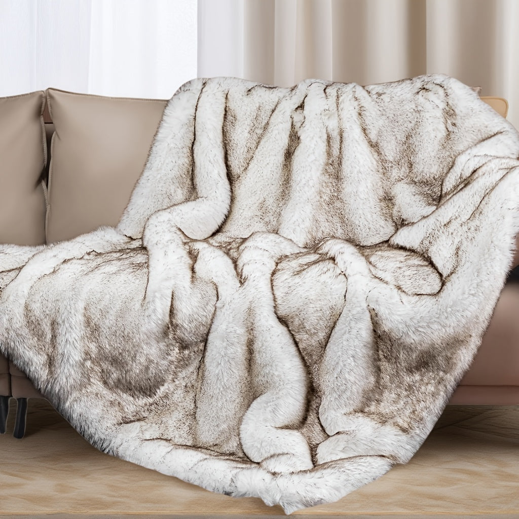 Super Soft Reversible Plush Mink Blanket for Bed Couch Sofa, Oversized Heavy Weight Cozy Blanket, Leopard Animal Print & Solid Colors, Throw & Twin Size | Faux Fur Throw Blanket 1060GSM Luxury