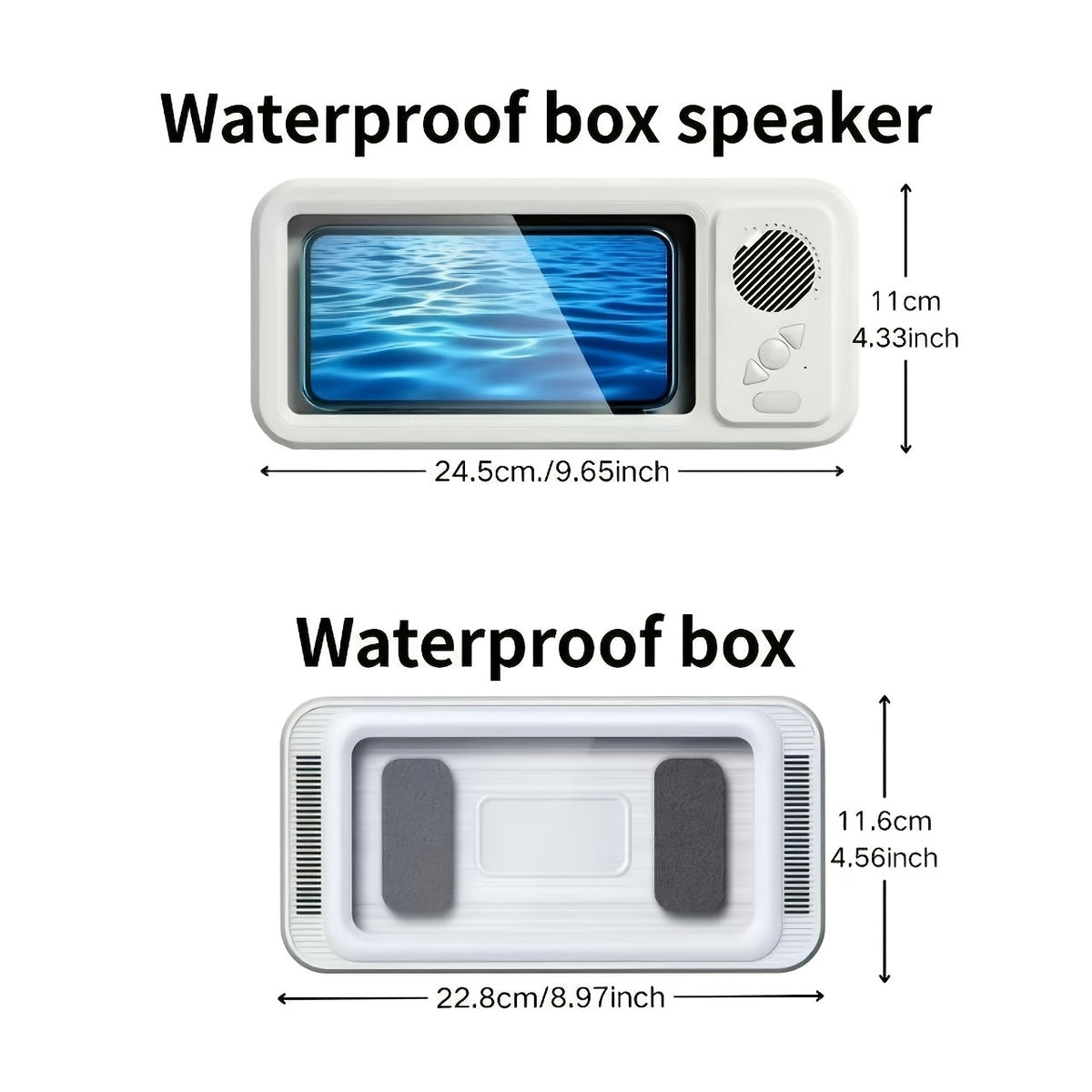 Shower Speaker, 2026 New Shower Phone Holder, Wireless Wireless Speaker - IPX5 Rating, 360-Degree Rotating Visible Shower Phone Mount, Suitable for Bathroom Tubs, Kitchen Walls, Mirrors