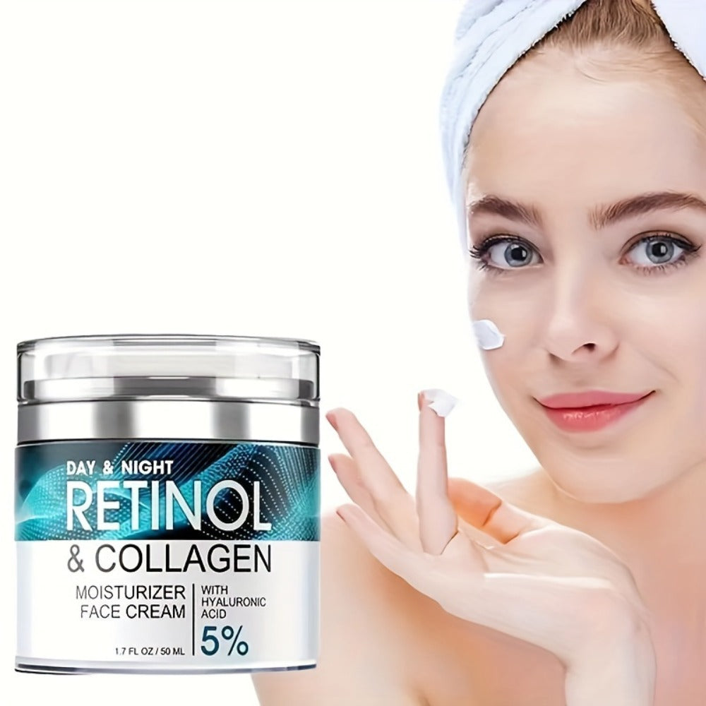Retinol Moisturizing Cream Collagen Hyaluronic Acid Vitamin C+E Advanced Anti-Aging Face Body Hand Cream All Skin Types Day Night Use 1.69 oz Women - product image 5