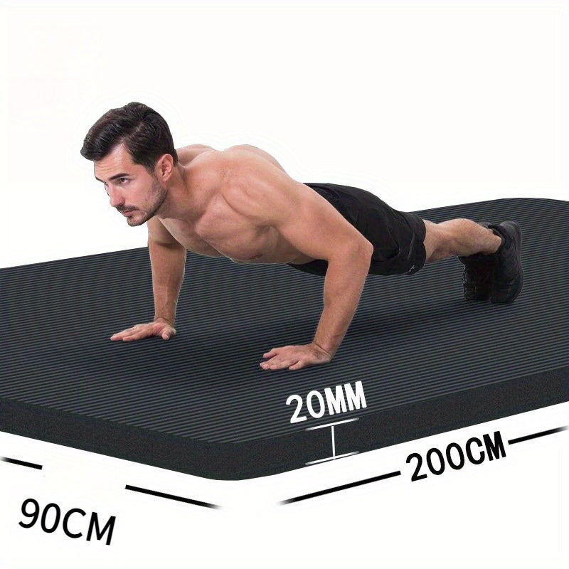 Extra Long 79 x 35 Inch Non-Slip Exercise Mat for Men, High-Density Cushioning for Pilates, Fitness, Stretching & Home Gym Workouts – Extra Thick Yoga Mat 20mm - product image 3