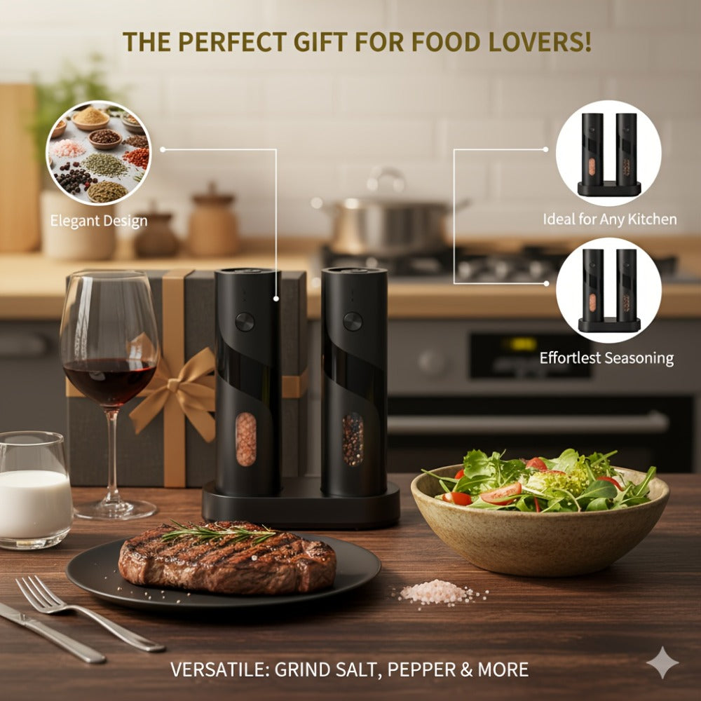 Electric Salt and Pepper Grinder Set – Rechargeable Automatic Mills with LED Light, Adjustable Coarseness & 3.72oz Capacity for Home Kitchen, BBQ, Restaurant & Outdoor Entertaining - product image 4
