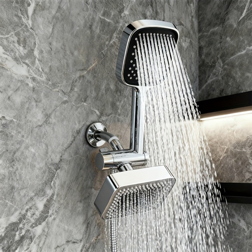2-in-1 High Pressure Handheld Shower Head Set with Rain Showerhead – Long Hose T-Valve ABS Wall Mount Bathroom Upgrade - product image 7
