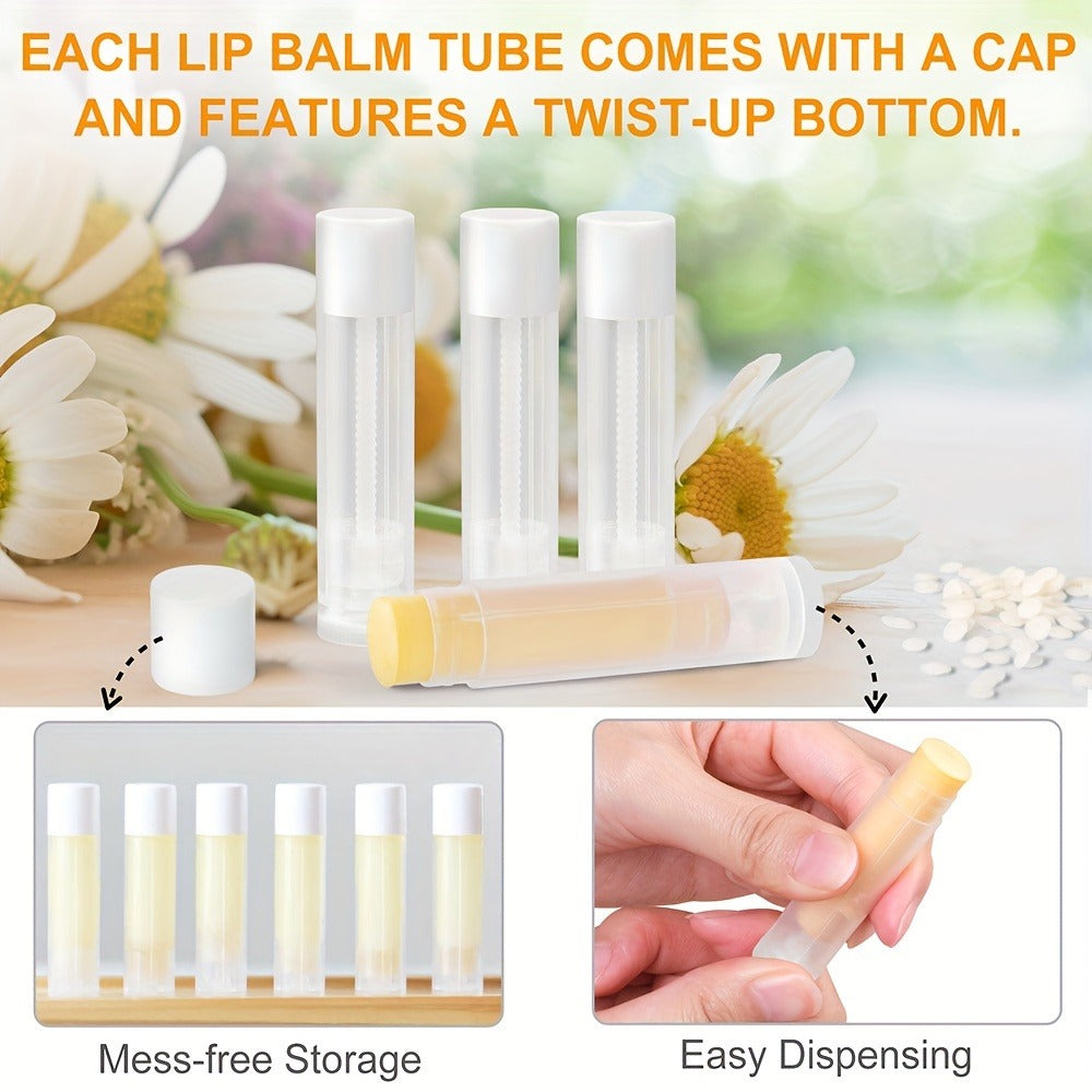 Empty Lip Balm Tubes 50 Pack with Filling Tray & Spatula – 5.5ml Clear BPA Free DIY Lip Balm Making Kit, Food Grade Leak Proof Containers for Homemade Lip Balm, Lipstick & Cosmetic - product image 4