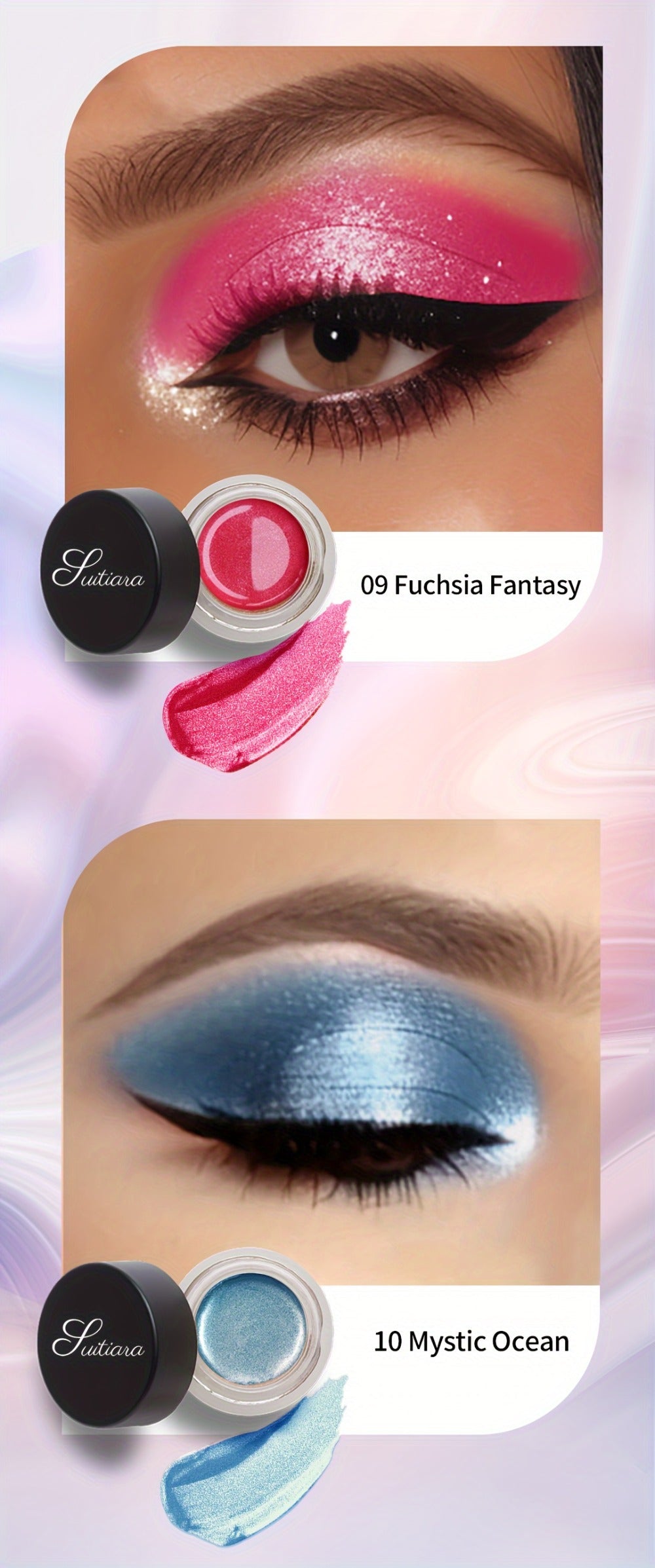 Shimmer Jelly Eyeshadow 2 Pack – Icy Cool Tone Frosty Glow Gel Eye Makeup, Long-Lasting Non-Creasing Blendable Formula, High Shine Luminous Finish for Holiday Party Glam - product image 17