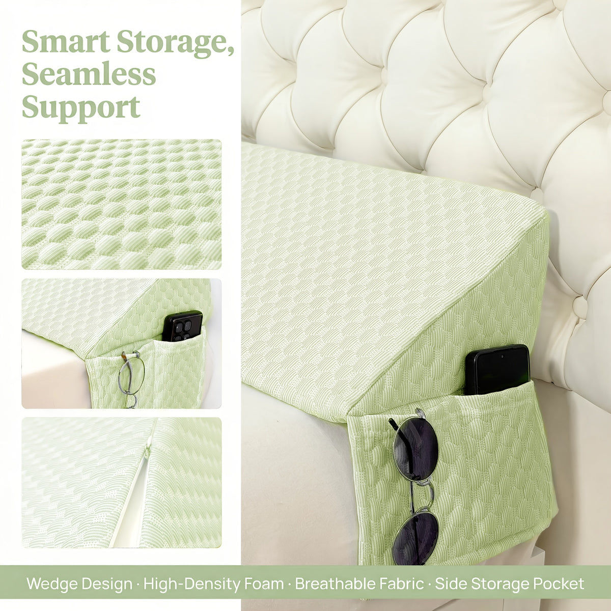 Bed Wedge Pillow - Bed Gap Filler Mattress Wedge Headboard Pillow Close The Gap 0-7" Between Your Headboard and Mattress Or Wall for Sleeping Backrest Pillow - product image 16