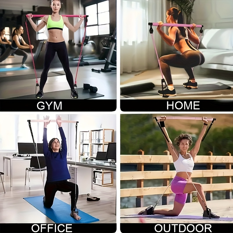 150LB Bands, Ankle Straps & Drawstring Bag, Travel-friendly Home Gym Fitness Set for Full Body Workout for Men & Women | Resistance Band Pilates Bar Kit 8-Piece - product image 12