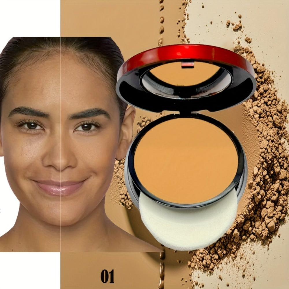Pressed Powder Foundation Contour Matte Ful1l Coverage Oil Control Waterproof | 6 Shades Light to Dark | Blending Puff Included | 1-Pack & 2-Pack Duo Set Available - product image 28