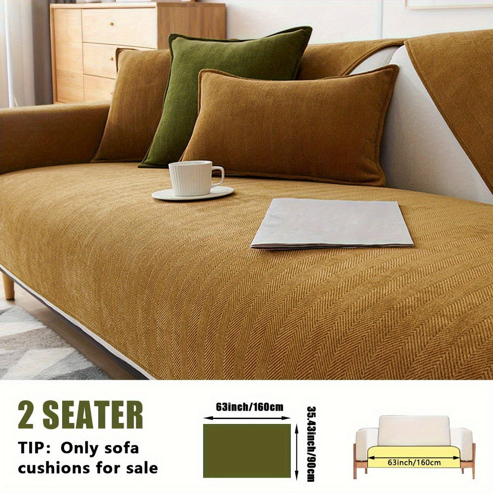 Chenille Ribbed Sofa Cover - Pet Friendly Non-Slip Machine Washable Soft Stretch Slipcover for 1-4 Seater Sectional Sofa Living Room Bedroom Office, 9 Colors - product image 42