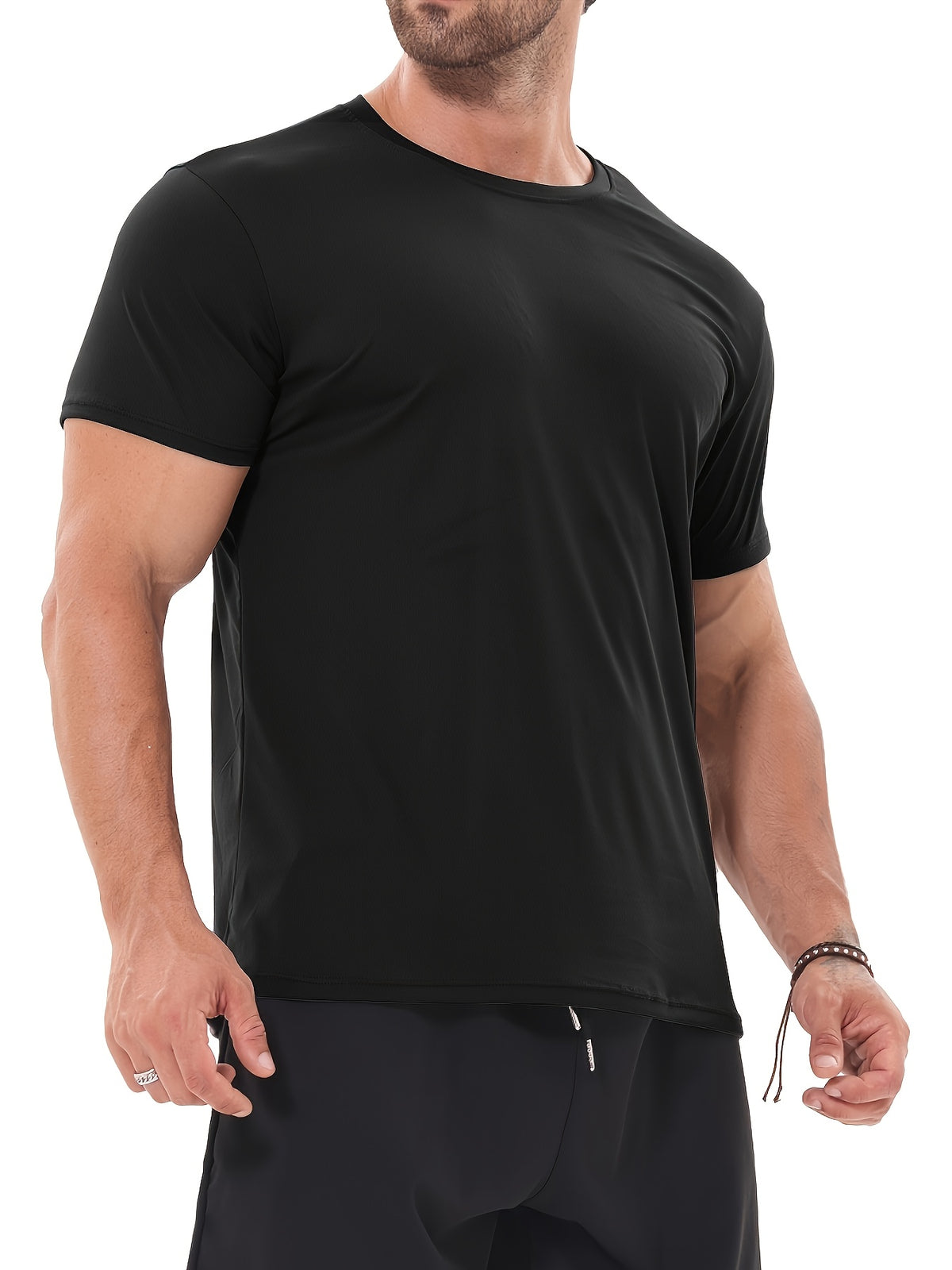 6pcs Men's Sports Shirt Short Sleeved Sports Top Quick Drying Round Neck Running T-shirt - product image 5