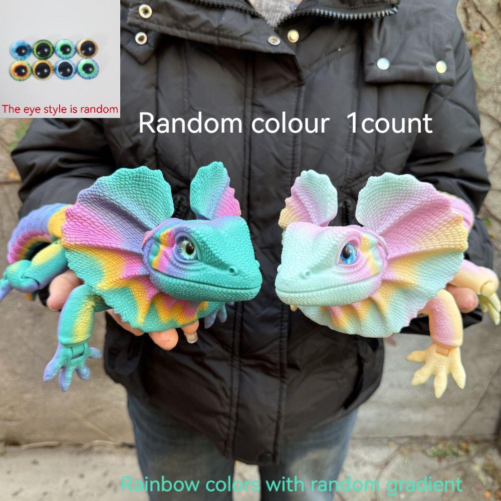 Frilled Neck Lizard Figurine 3D Printed | Large Umbrella Lizard Animal Sculpture 8 Color Styles, Reptile Collectible Desk Decor Unique Gift for Reptile Lovers Kids Teens Adults