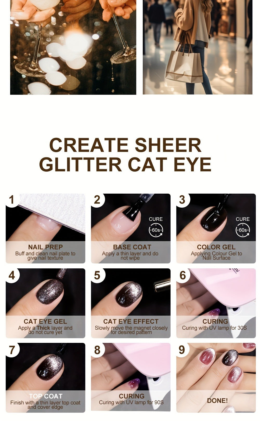 Cat Eye Gel Polish 8ml Holographic Chameleon Flash — Magnetic Sand 3D Color-Shifting Semi-Permanent UV LED Gel Varnish for Salon & Home DIY Nail Art, Gift for Women - product image 14