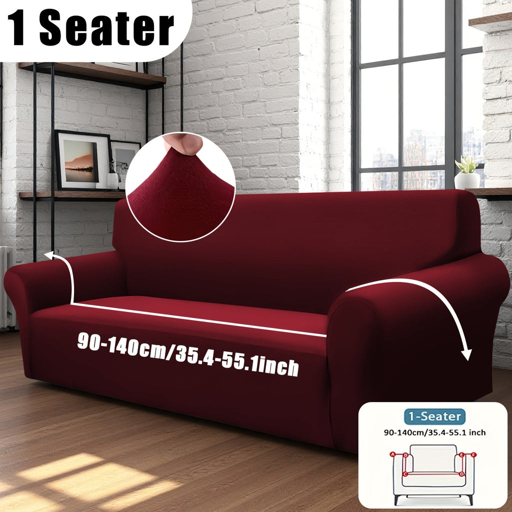 Stretch Sofa Cover Elastic Band | Milk Fiber Fabric Slipcover, Machine Washable Polyester Spandex, 1 to 4 Seater Armchair Couch Cover, Red Gray Blue Black Coffee, Home Decor - product image 36