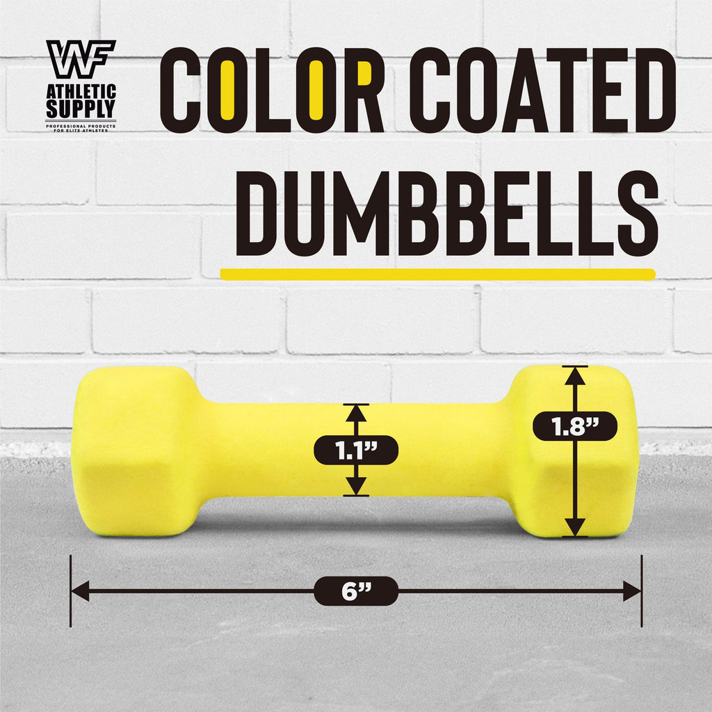 Neoprene Dumbbells Pair with Non-Slip Hex Shape | 2LB to 15LB Available in Yellow, Green, Red, Blue & Gray | Color-Coded Hand Weights for Women & Men, Strength - product image 6