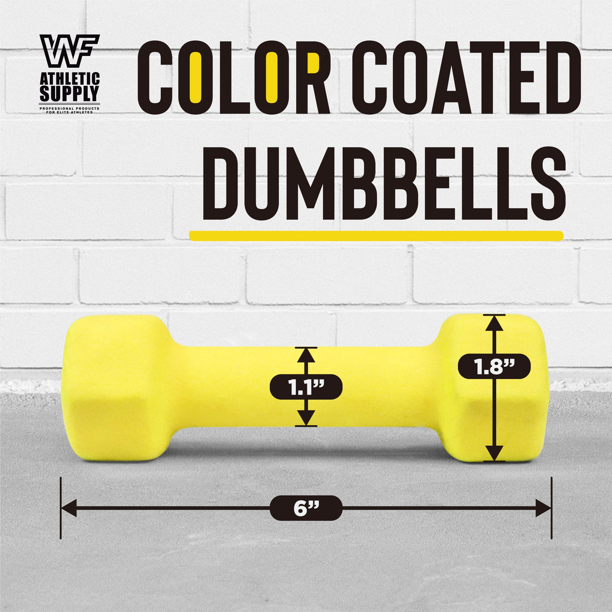 Neoprene Dumbbells Pair with Non-Slip Hex Shape | 2LB to 15LB Available in Yellow, Green, Red, Blue & Gray | Color-Coded Hand Weights for Women & Men, Strength - product image 6