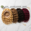Glueless Deep Wave Curly Bob Wig with Rose Net Cap 14 Inch No Glue Secure Fit Short Curly Synthetic Wig for Women Burgundy Golden Dark Brown Light Brown - product image 21