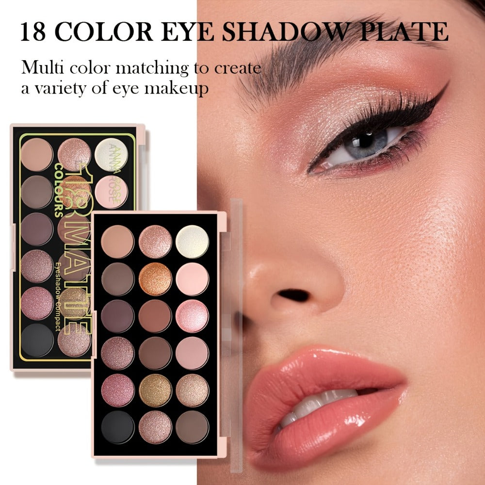 Eyeshadow Palette 18 Colors Matte Shimmer Waterproof – Sweatproof Long-Lasting Blendable Pigmented Eye Makeup for Everyday Glam Wedding Party, Professional Eye Shadow for Women & B - product image 2