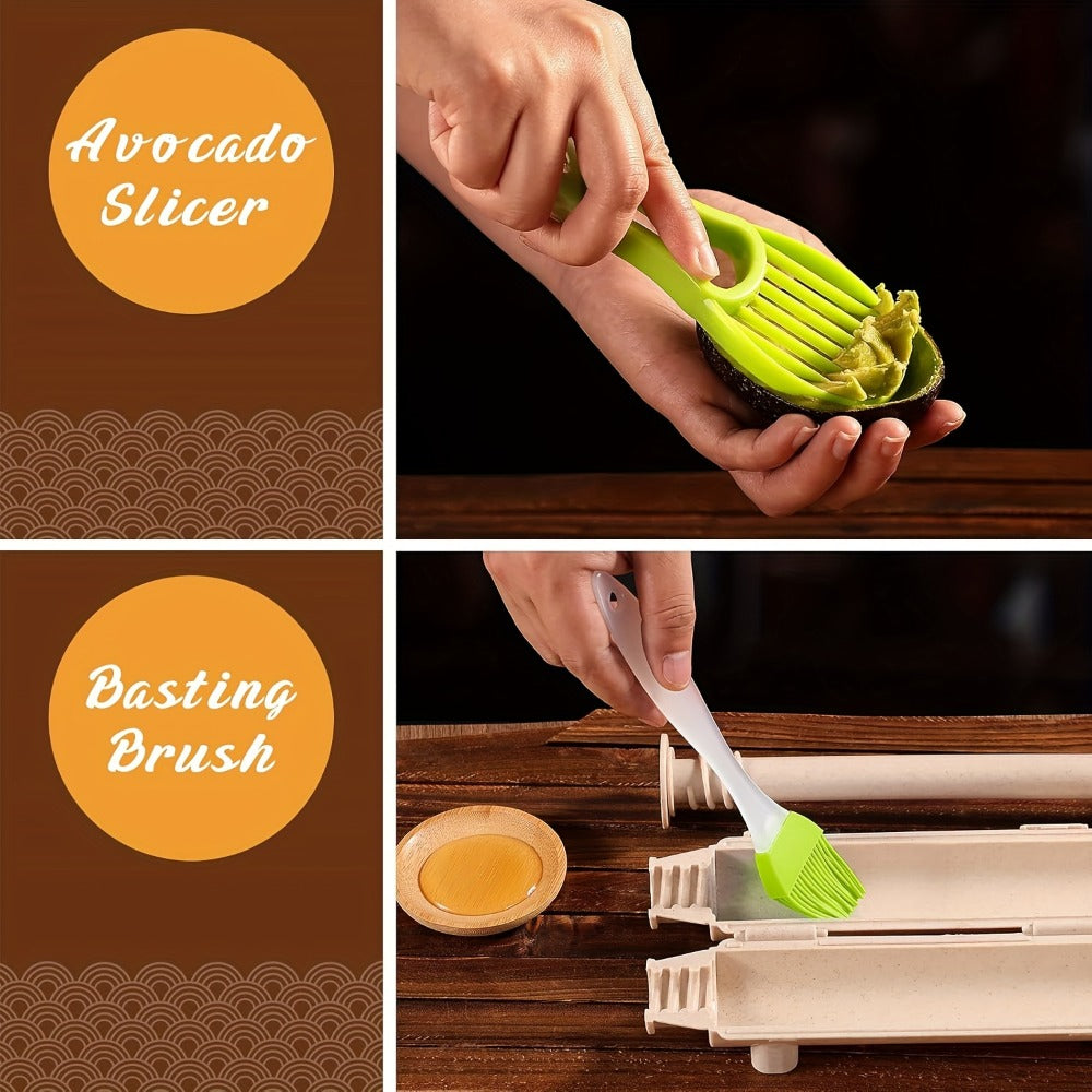 Sushi Making Kit 22-in-1 with Bamboo Rolling Mats Chef Knife Triangle Nigiri Gunkan Molds Chopsticks Beginner Guide – Complete DIY Sushi Set for Home Kitchen Japanese Cooking Gift - product image 8