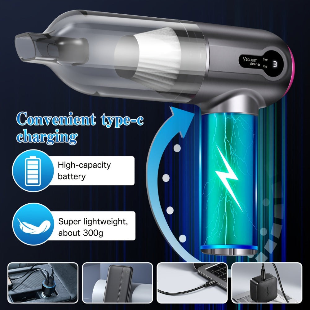 Cordless Car Vacuum Cleaner USB Rechargeable – Powerful Handheld Vacuum with Blow & Suction, Multiple Accessories for Car, Home, Office & Outdoor Use, Portable Strong Suction Auto  - product image 5