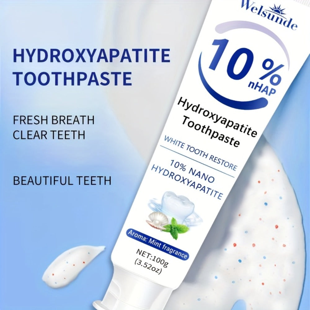 Hydroxyapatite Toothpaste 4-Pack – 10% Nano Formula with Baking Soda, Deep Cleaning & Whitening Gel, Mint Fresh Breath, Fluoride-Free Daily Oral Care for Everyone, Home & Travel Sl - product image 13