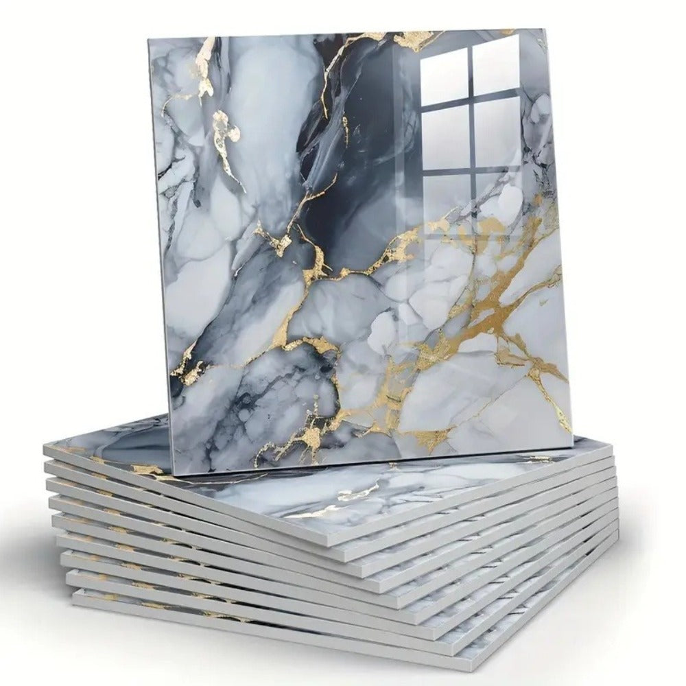 Self-Adhesive PVC Marble Tile Stickers 20pcs 30x30cm Waterproof Wall Panels for Bathroom Kitchen Living Room Backsplash Decor - product image 2