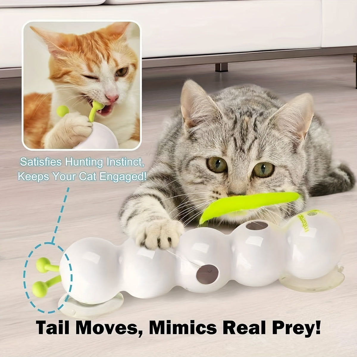 Automatic Caterpillar Cat Toy Interactive Electric Teaser for Indoor Cats – Self-Moving Worm Chasing Toy Stimulates Hunting Instincts Keeps Cats Active - product image 4