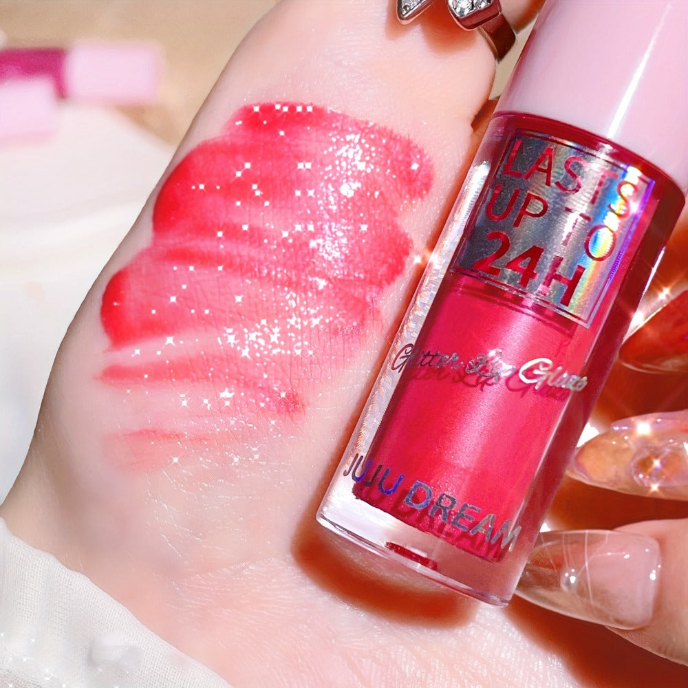 24H Waterproof Glitter Lip Gloss & Lip Stain Set 3PCS – Moisturizing Lip Oil Formula, Long-Lasting Smudge-Proof Glitter Shine in Berry Coral Pink Red Shades for Women All Skin Tone - product image 13