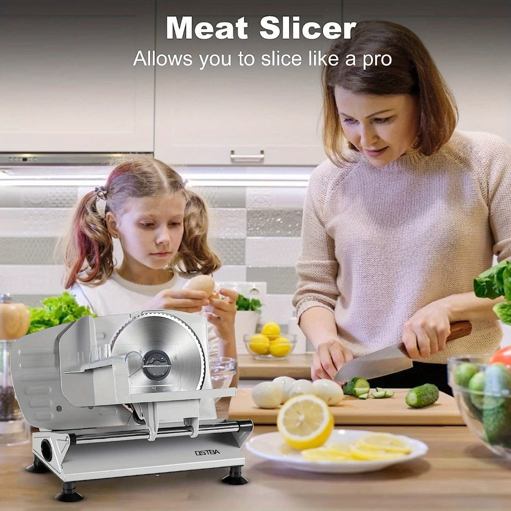 Electric Deli Food Slicer with Removable Stainless Steel Blades – Adjustable Thickness Meat Slicer for Home, Easy to Clean, Slices Cold Cuts, Cheese, Bread & Fruit - product image 7