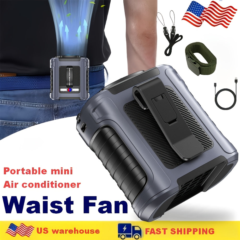 Wearable Neck Fan Rechargeable 10000mAh | 5-in-1 Carry-along USB Fan 22000RPM Brushless Motor | LED Power Indicator | 5 Wind Speeds | Built-in Flashlight - product image