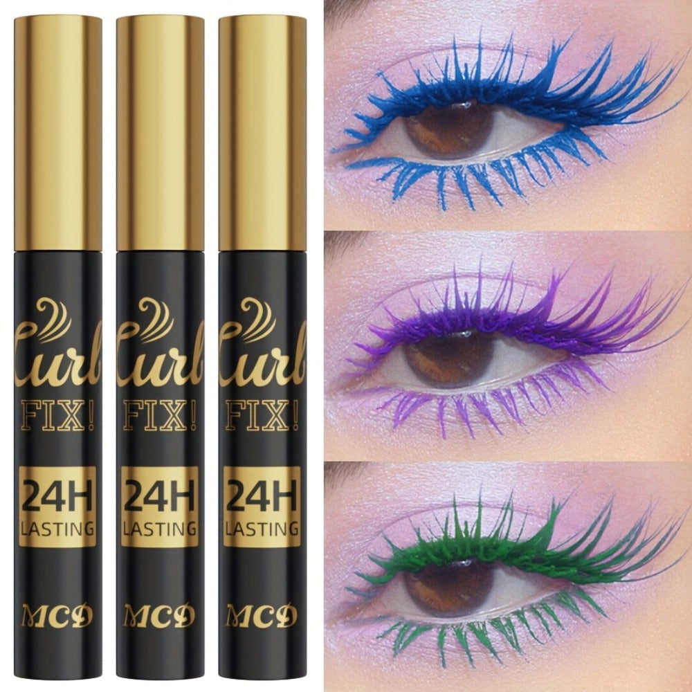 Colorful Mascara Set 3-Piece Bright Shades with Eyebrow Pencil Eyeshadow Pencil & Waterproof Eyeliner – Long-Lasting Curled Lengthening Eye Makeup Kit for Party Festival Everyday - product image 2