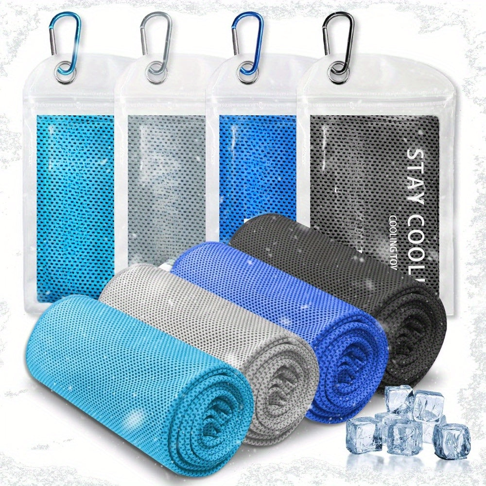 Soft Breathable Sport Towels for Neck & Face with Carabiner Clips & Carry Bag, Multi-Color Chilling Towels for Running, Yoga, Climbing, Gym & Travel | Neck - product image