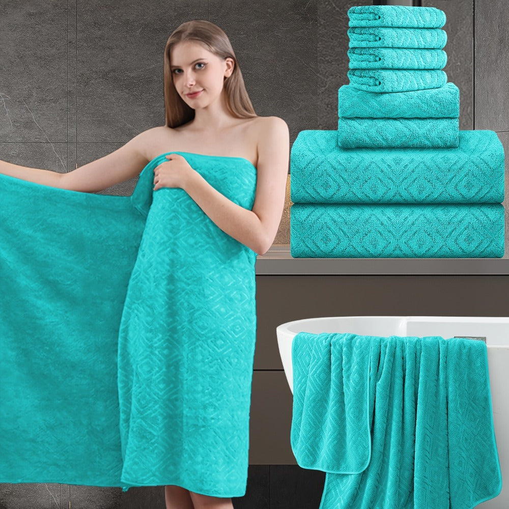 700GSM Bath Towel Set 8 Piece Extra Large Ultra Soft Thick - Highly Absorbent Quick Dry | 2 Oversized Bath Towels 2 Hand Towels 4 Washcloths | 16 Colors | Bathroom Hotel Gym Spa Ad - product image 19