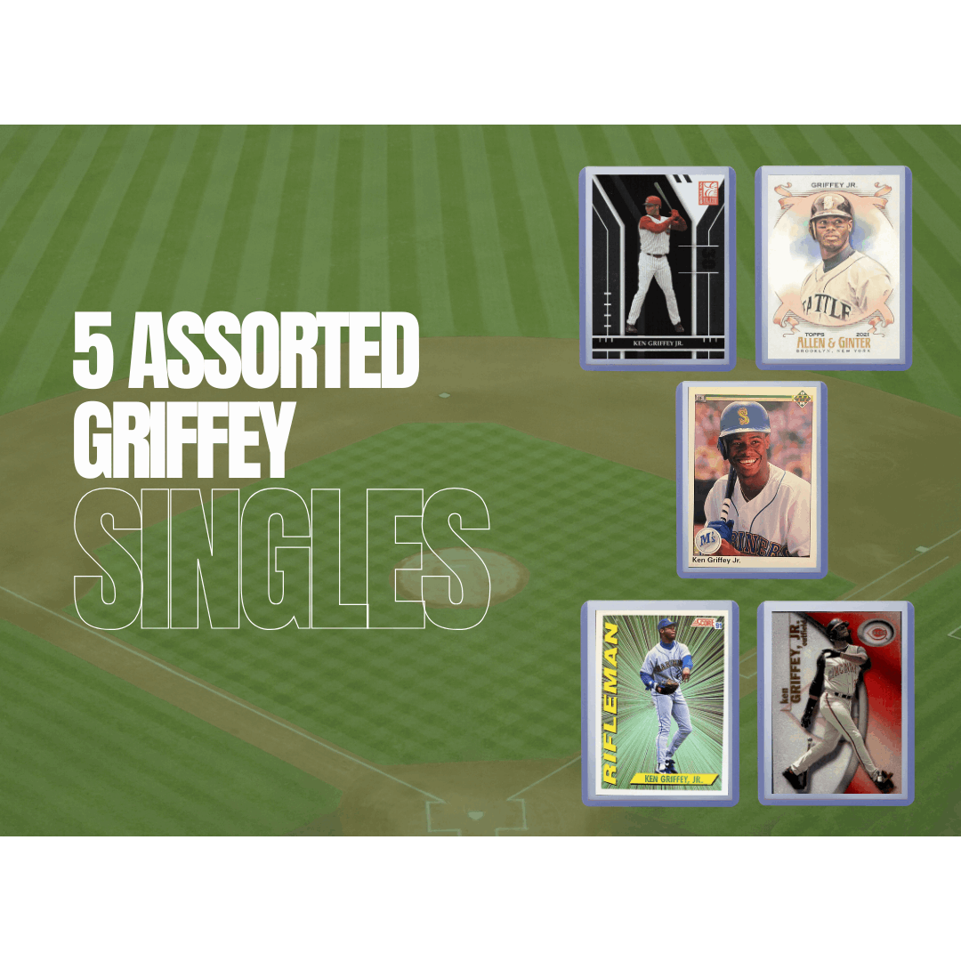 Ken Griffey Jr Baseball Cards 5-Card Assorted Lot | Multi-Year Variety Bundle | Topps Panini Fleer Donruss MLB Trading Cards | Collector Gift for Baseball Fans - product image 2