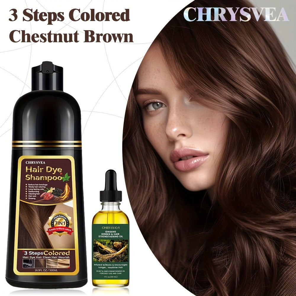 Hair Dye Shampoo with Rosemary Essential Oil Set 7-in-1 16.91 oz — 100% White & Gray Hair Coverage, Herbal Formula, 9 Shades, Long-Lasting Color, No Mix, Scalp Nourishing, Unisex M - product image 5