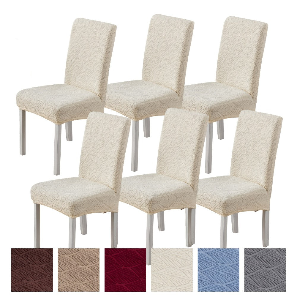 Dining Chair Covers 6pcs Waterproof - Stretch Polyester Spandex Elastic Slipcovers with Little Leaf Pattern, Machine Washable Pet-Friendly Chair Protectors for Home Restaurant - product image 7