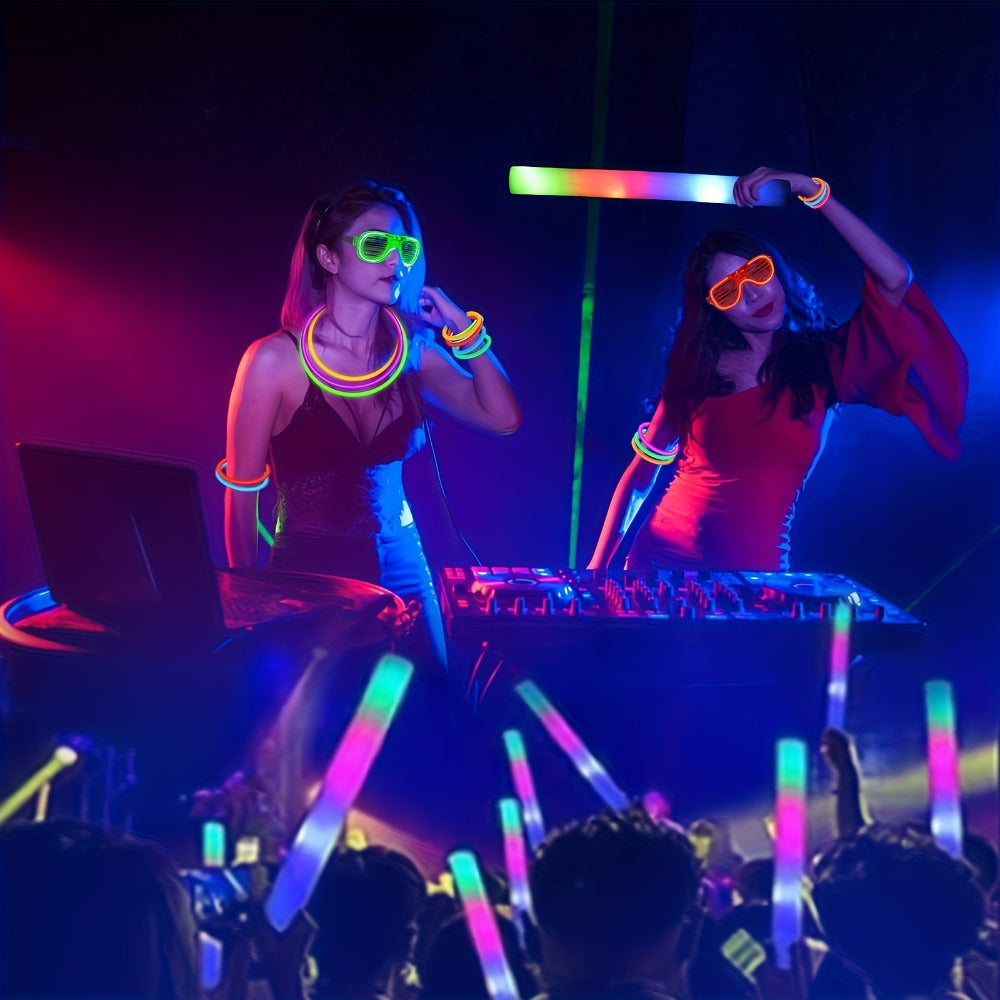 LED Glow Sticks Party Set – Foam Glow Sticks with 3 Light Modes, Glow Glasses, Headbands & Finger Lights for Rave, Wedding, Birthday, Concert, Halloween, Christmas & New Year Party - product image 10