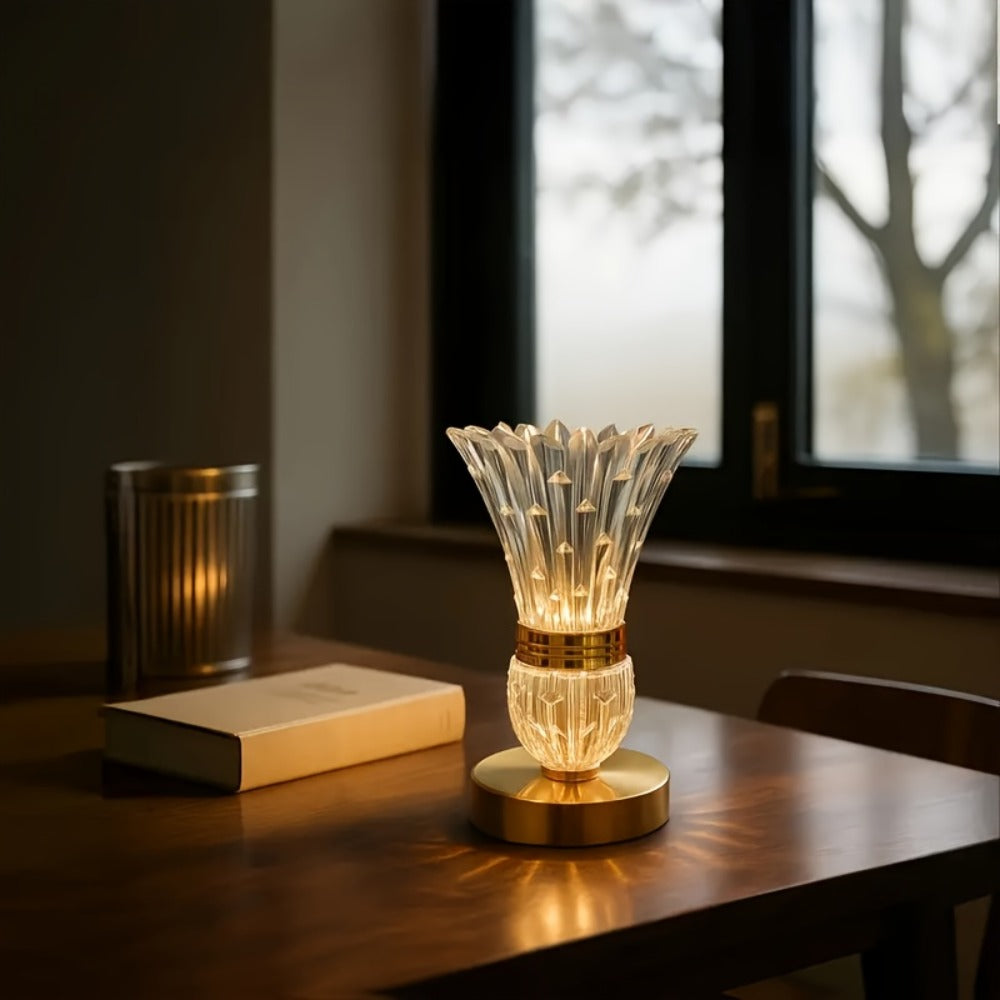 Crystal Vase Table Lamp Touch Control USB Rechargeable Adjustable Brightness Bedside Night Light - product image 7