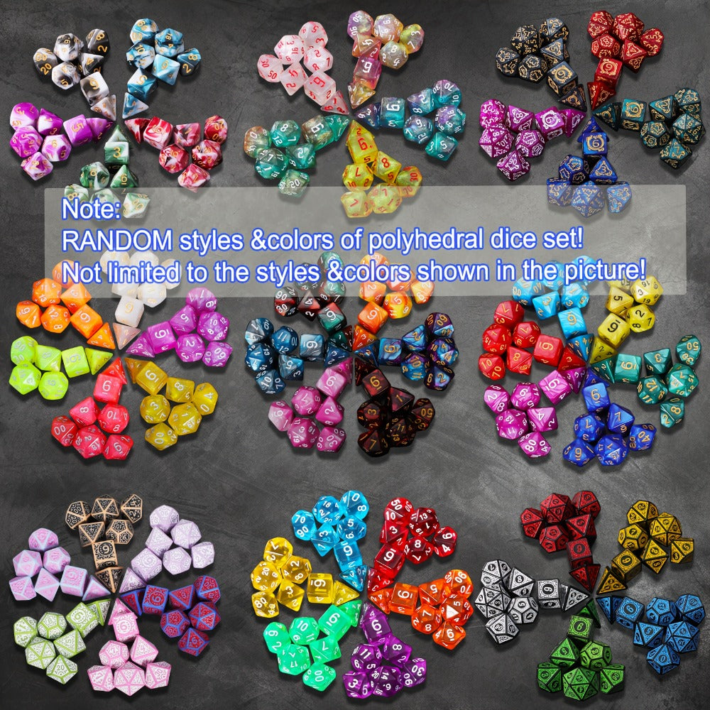 D4 D6 D8 D10 D12 D20 Surprise Gift for D&D RPG Tabletop Gamers – Mystery Box DnD Dice Set 72pcs Blind Box 9 Sets Random Polyhedral Dice with Pouches - product image 10