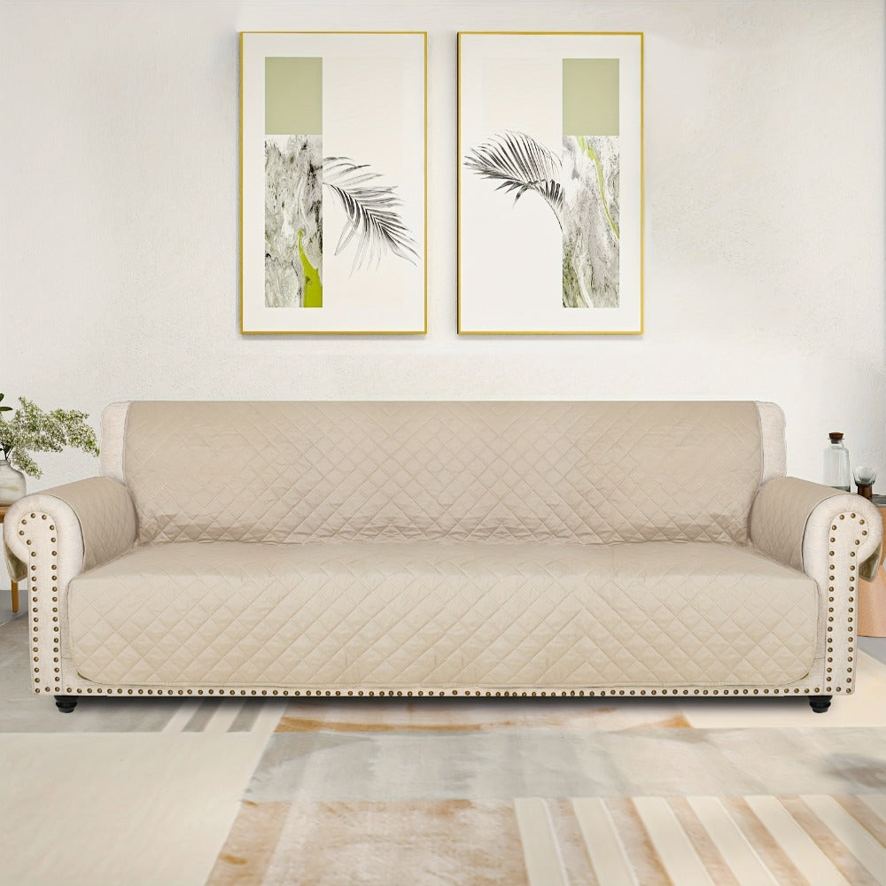 Sofa Slipcover 5-Layer Quilted Thick Sofa Cover Protector Elastic Strap Non-Slip Washable Pet Friendly Universal Fit 3 4 Seater Couch Cover for Living Room - 10 Colors - product image 11