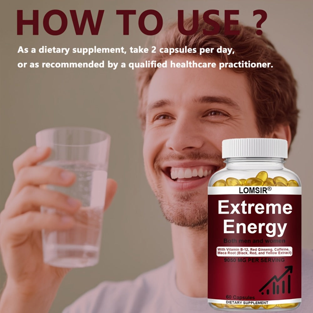 Red Ginseng Energy Capsules 9050mg with Maca & Saw Palmetto – Everyday Vitality & Stamina Supplement for Men & Women | Natural Energy Booster Softgels | 60 Count - product image 5