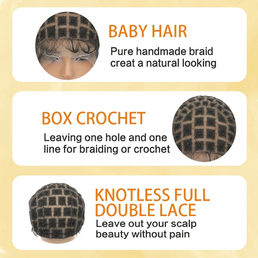Crochet Wig Cap DIY Braiding Set Double Full Lace Baby Hair Premade Lace Front | Nylon Hair Net Hook Tool for Making Braided Wigs 82 109 112 121 Sections Natural Black - product image 4