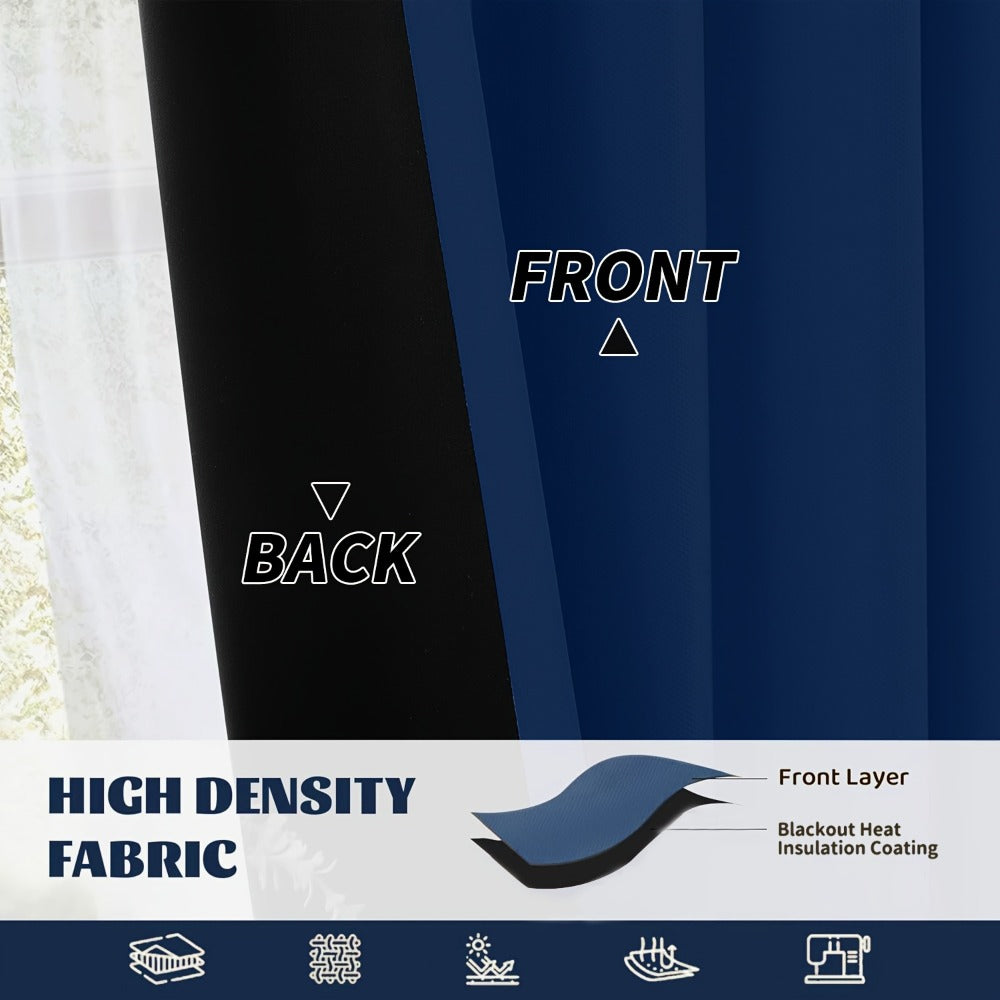 Blackout Curtains 4 Panels Thermal Insulated Room Darkening Drapes – Rod Pocket, Energy Saving, Solid Color for Bedroom & Living Room, 7 Colors & Multiple Sizes - product image 4
