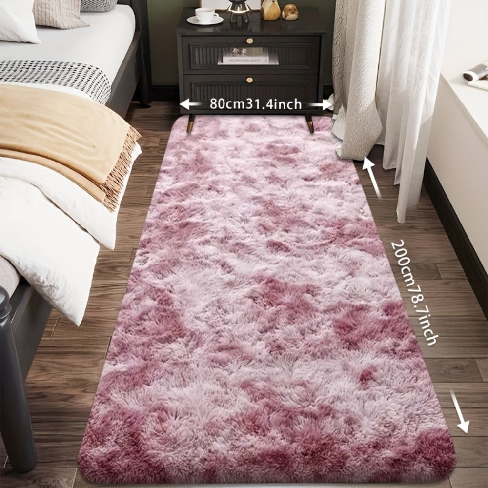 Tie-Dye Plush Fluffy Mat Absorbent Non-Slip – Luxury Soft Bathroom Rug for Living Room & Bedroom, Modern Home Decor Floor Mat, 31.5x78.7 in – Light Grey, Dark Gray, Light Pink, Bla - product image 8