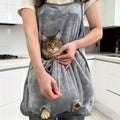 Cat Sling Carrier Wearable Apron – Soft Fleece Lined Hands-Free Cat Carrier with Paw Vents, Adjustable Drawstring Convertible Pet Bag for Vet Visits Nail - product image 2
