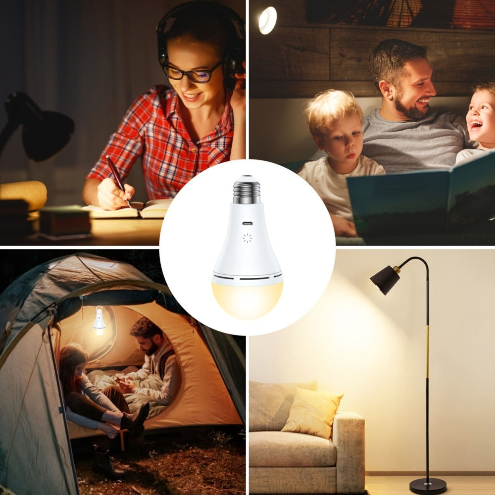 USB Rechargeable Light Bulbs 2-Pack with Remote Control Dimmable Timer 3 Color Temperatures E26 9W 350LM 2000mAh Emergency LED Bulb with Hook for Camping - product image 8