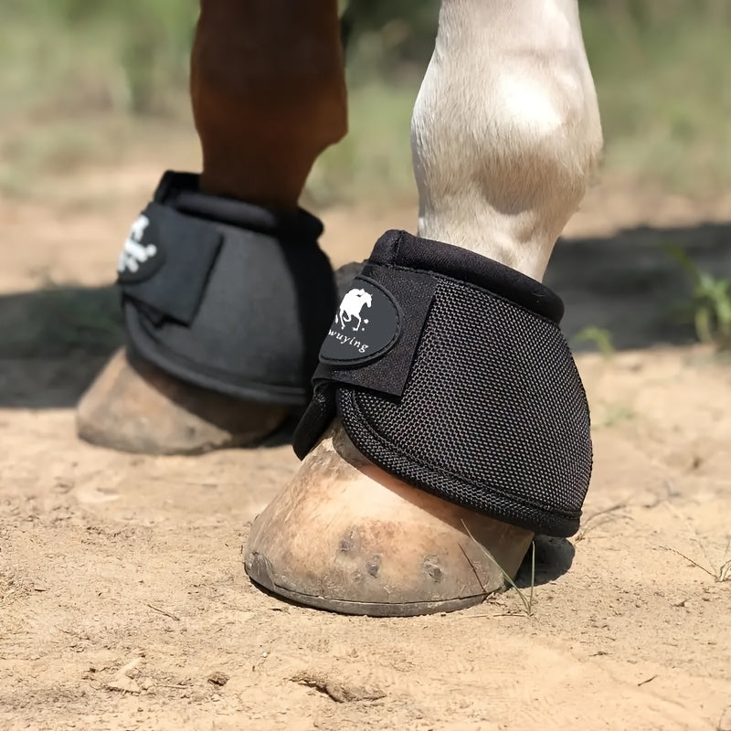 Horse Bell Boots Non-Turning Durable Protective Horseshoe Overreach Boots for Horses | Equine Hoof Protection Riding Gear | Pair | S/M/L Available in Black Red - product image 3
