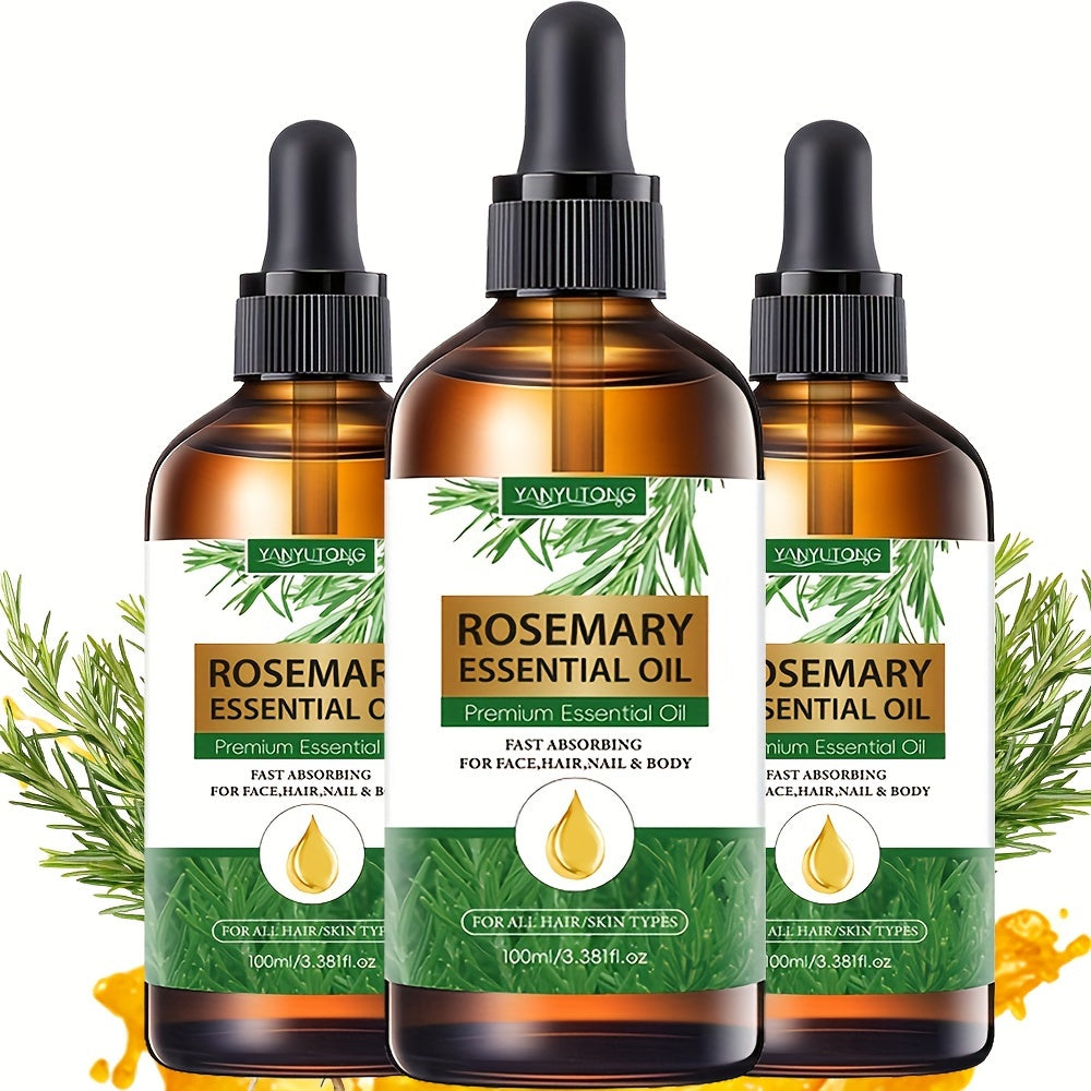 Rosemary Essential Oil 3-Pack 3.38oz Plant-Based — Hydrating Hair Growth Scalp Oil, Multi-Use for Face Body Nails Massage & DIY Beauty, Women Holiday Gift Set - product image 9