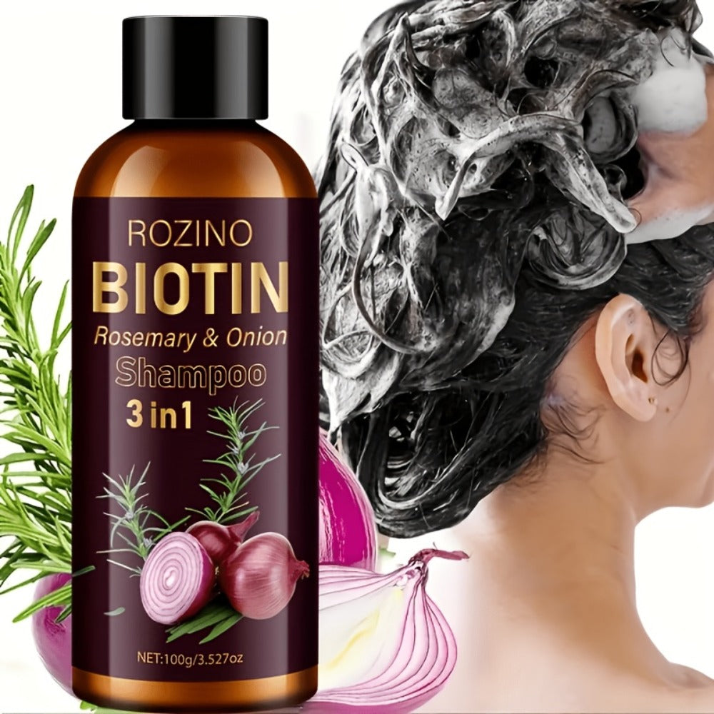 Onion Rosemary Biotin 3-in-1 Shampoo Bar for Hair Growth & Damaged Hair Repair - Scalp Cleansing Strengthening Nourishing Solid Shampoo Bar for Women All Hair Types 100g - product image