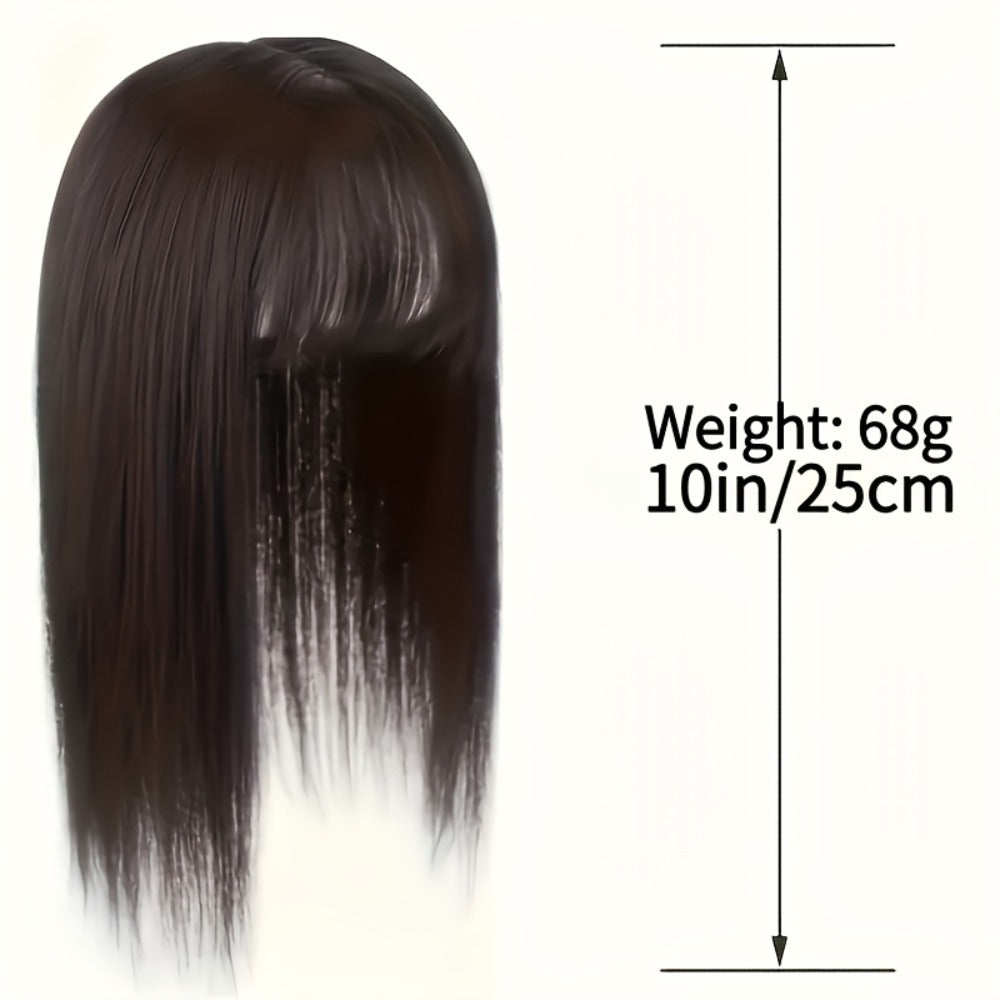 Hair Topper with Bangs for Women Thinning Hair Crown Coverage 10 Inch Lightweight Clip In Top Wig Volume Boost Black Dark Brown Light Brown Natural Blend - product image 8