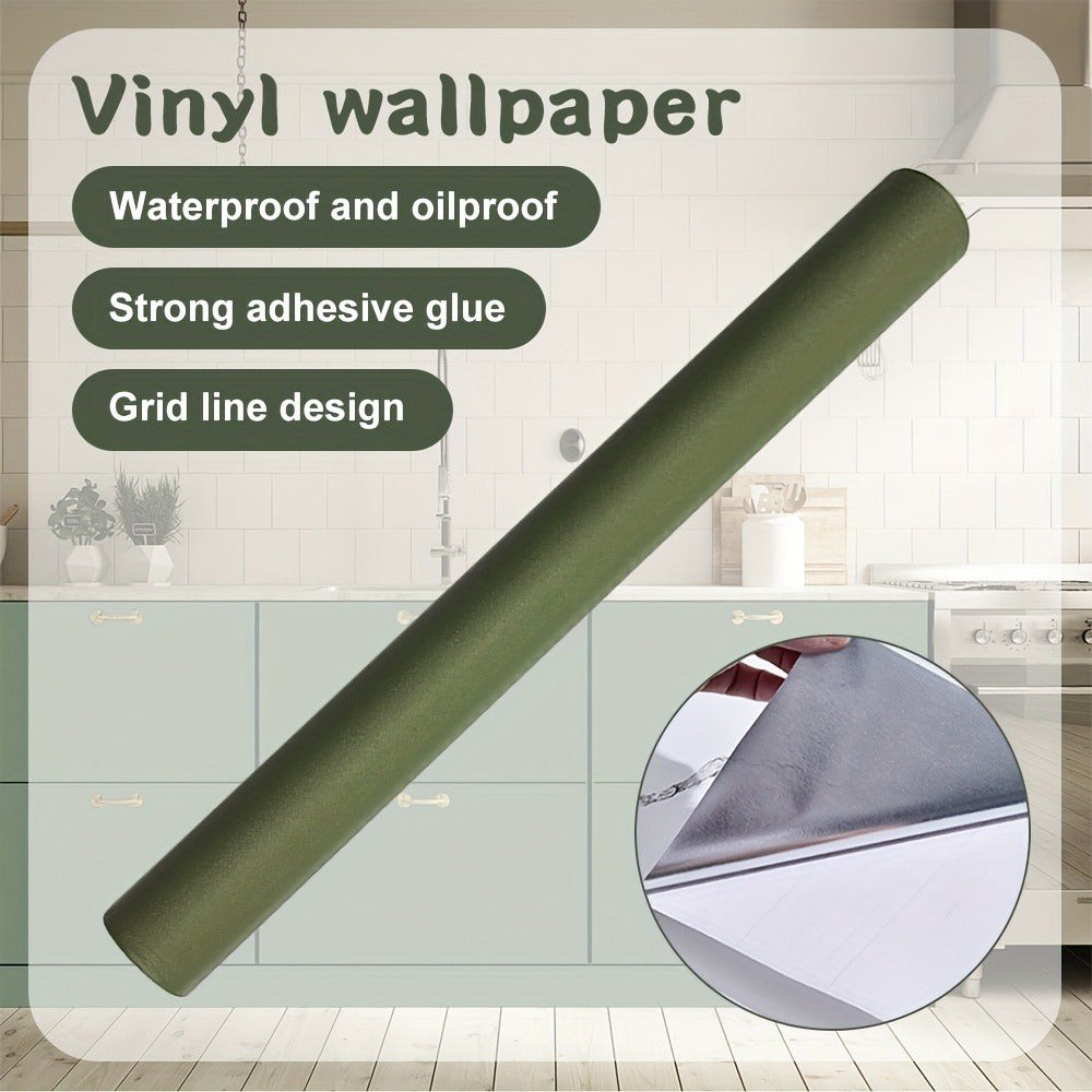Peel and Stick Wallpaper Textured Matcha Green | Self-Adhesive Contact Paper 23.62"x118.1" Roll | Removable Wall Covering for Kitchen Bathroom Living Room Bedroom Decor - product image 8
