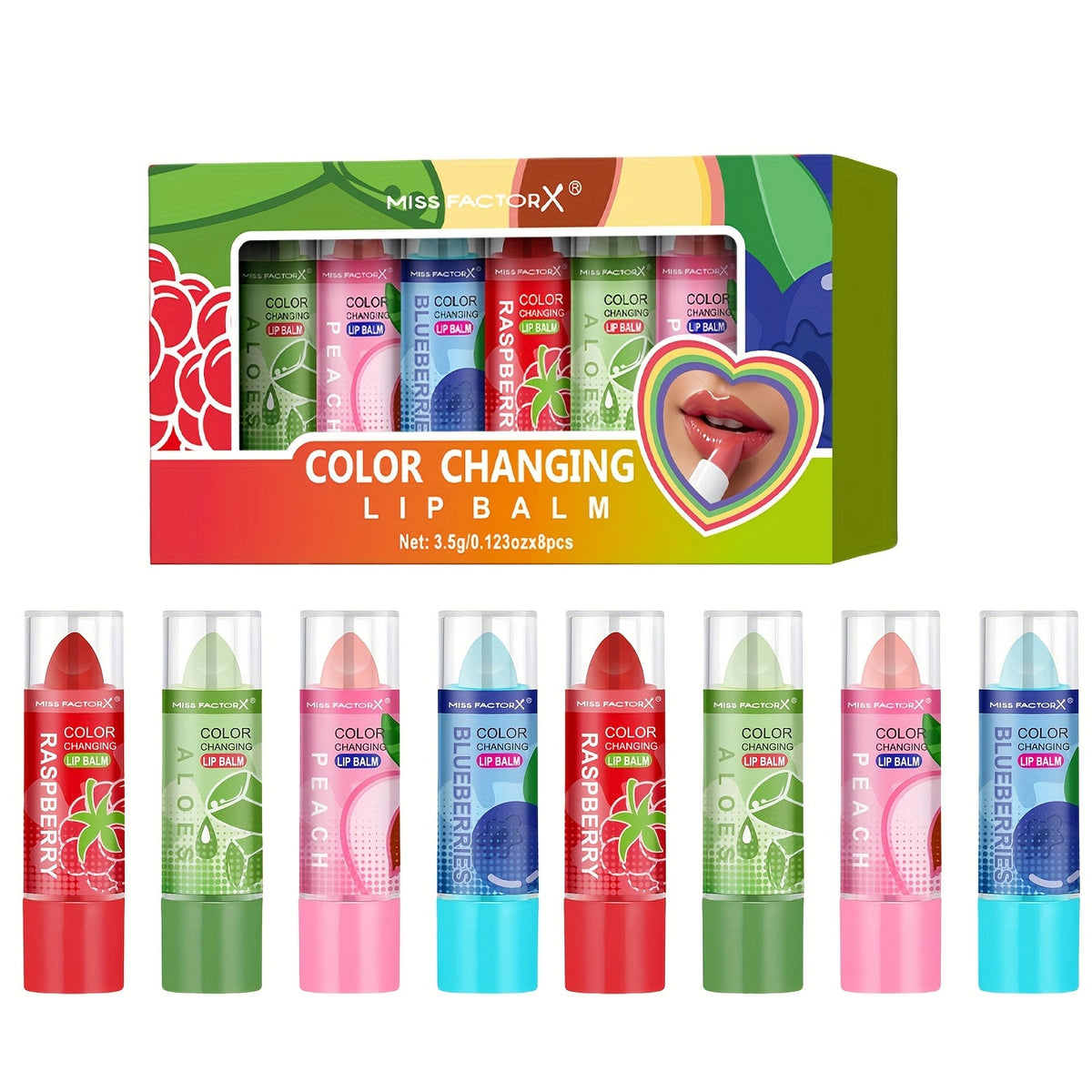 Color Changing Lipstick Set 8 Pcs – pH-Reactive Mood Lip Color, 12-Hour Long-Lasting Wear, Moisturizing Anti-Transfer Formula, Personalized Shades Lip Gift Set for Women & Teen Gir - product image 18